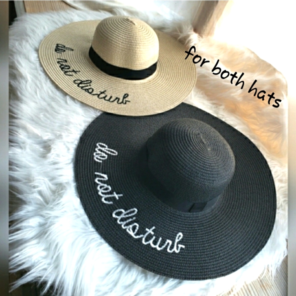 Jesal Sun Hats Tightly Woven & Durable Set Of 2  Do Not Disturb 🤣 NWOT